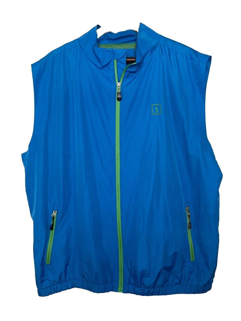 PGA Tour Vest Mens XL Blue Full Zip Mesh Pockets Lined NWT Golf Active